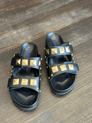 Antenora Rachel Gold Studded Sandals