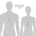 Atelium 925 Sterling Silver Long Bar Pendant Necklace