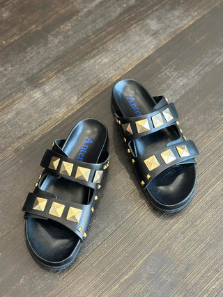 Antenora Rachel Gold Studded Sandals