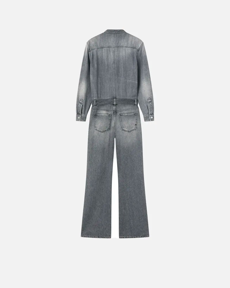 PINKO Light Grey Denim Jumpsuit