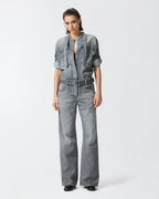 PINKO Light Grey Denim Jumpsuit