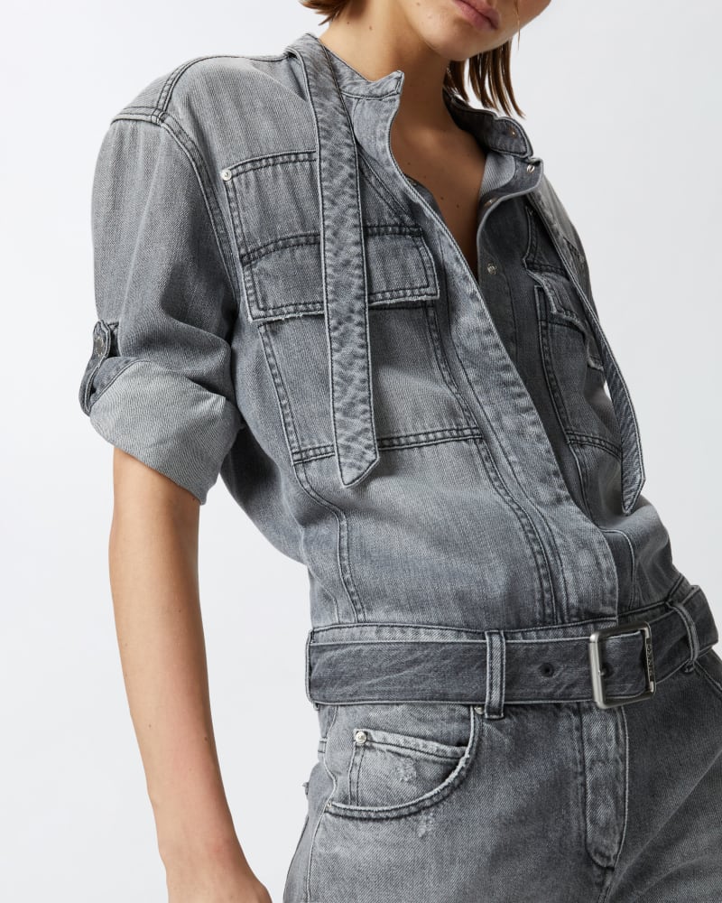 PINKO Light Grey Denim Jumpsuit