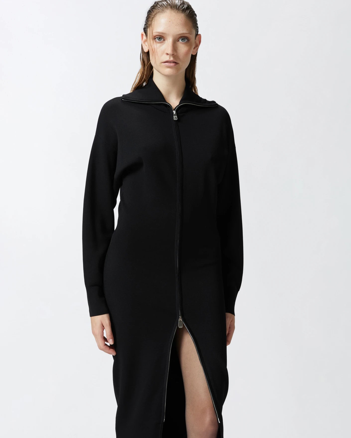 PINKO High Neck Knitted Midi Dress