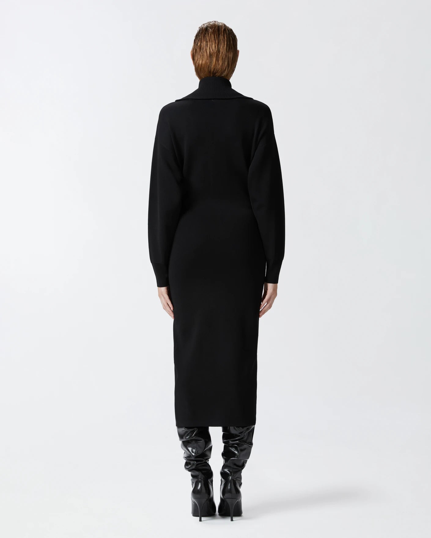 PINKO High Neck Knitted Midi Dress