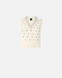 PINKO Knit Vest with Rhinestones