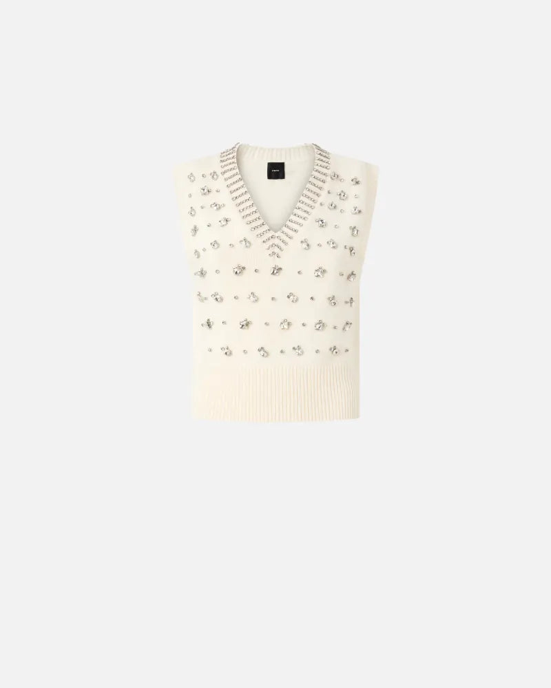 Pinko Knit vest with rhinestones