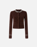 PINKO Round-Neck Cardigan with Rhinestones