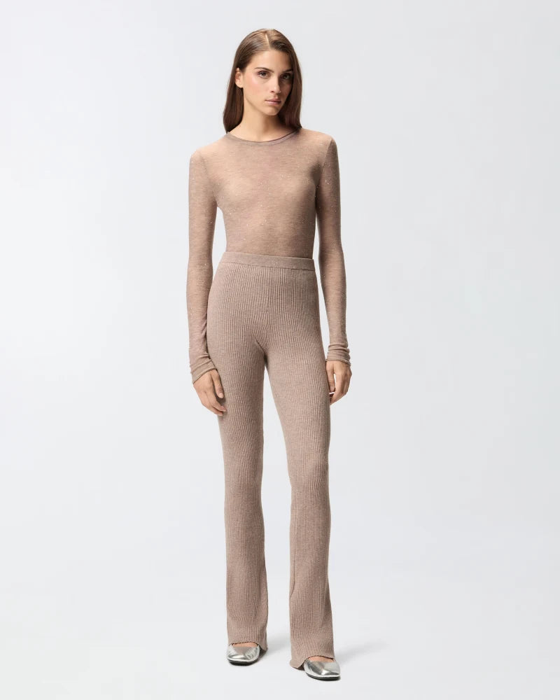 Pinko Long flared knit trousers