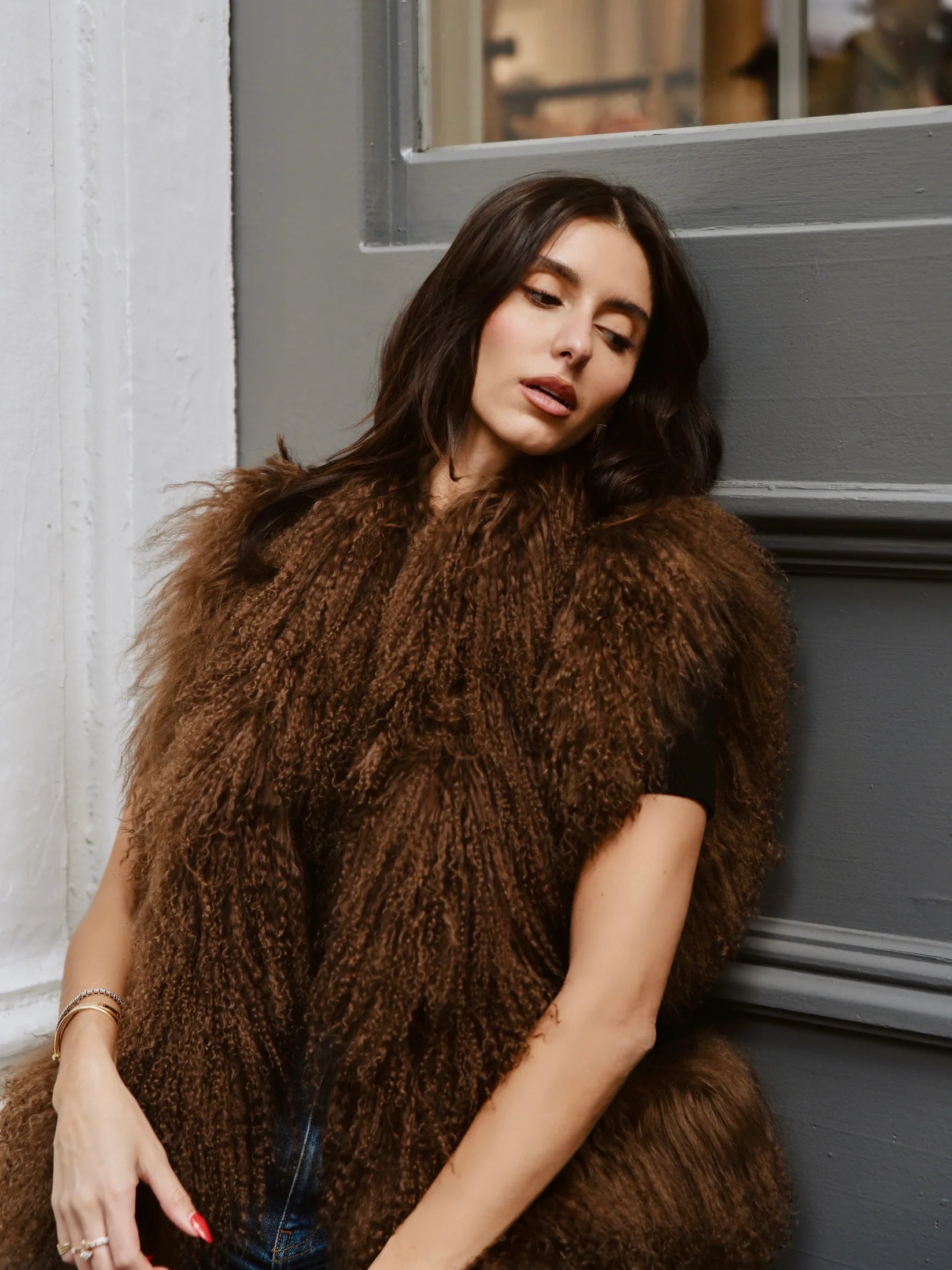 Susanna Chow Dorothy Suede Shearling Vest