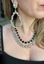 Kimono Dragon Diamond Crystal Chandelier Earrings