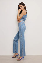 Good American Good Icon Studded Straight Jean