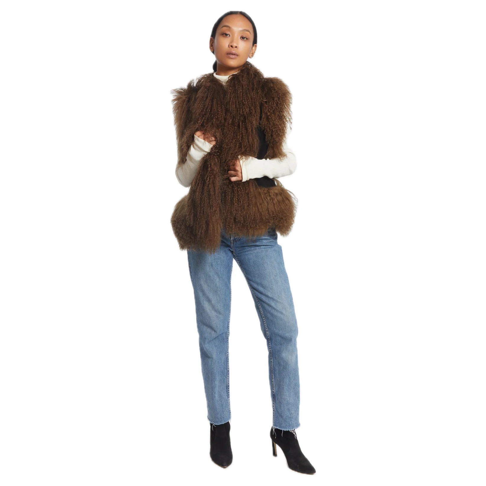 Susanna Chow Dorothy Suede Shearling Vest