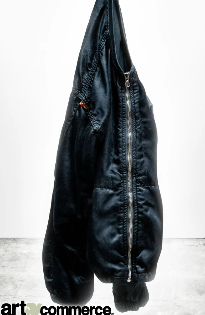 FREE CITY SATIN BOMBER/SHELL JACKET in Superblack/glass