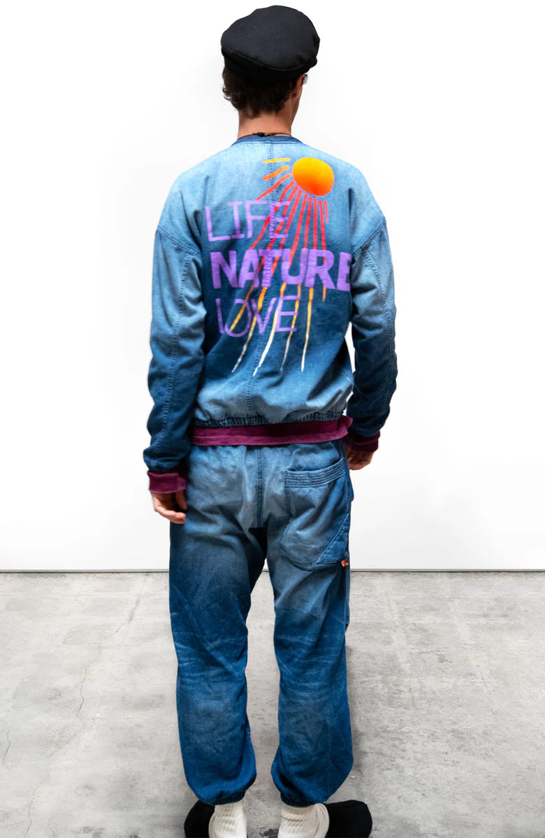 FREE CITY LNL INDIGO/SATIN GLASS-CLOUD BOMBER in Indigo2