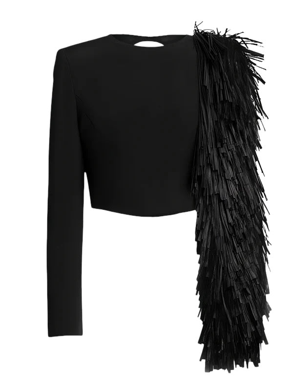 Aiste Hong Open Back Raffia Top