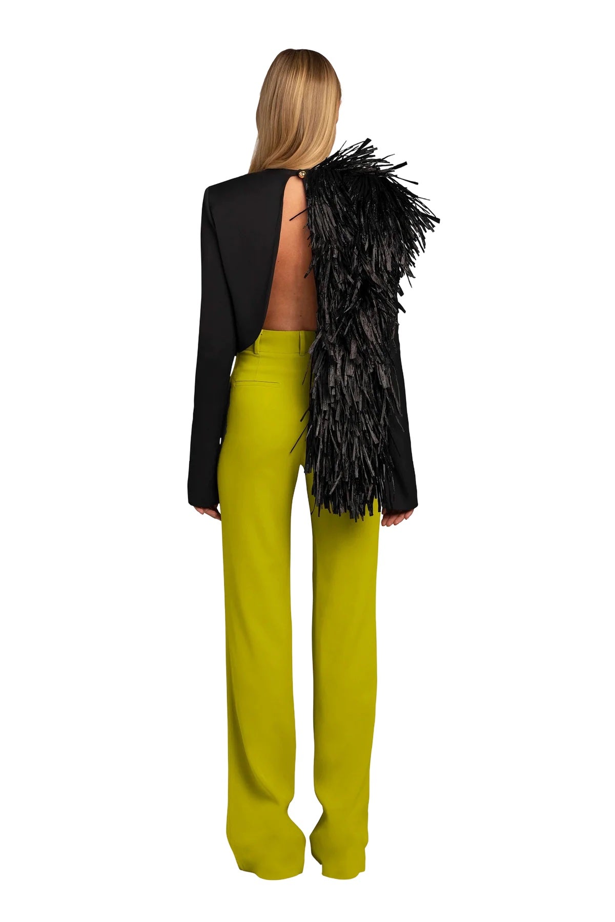 Aiste Hong Open Back Raffia Top