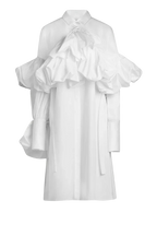 AISTE HONG GATHERED TIE-NECK SHIRT DRESS