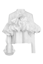 AISTE HONG GATHERED TIE-NECK SHIRT