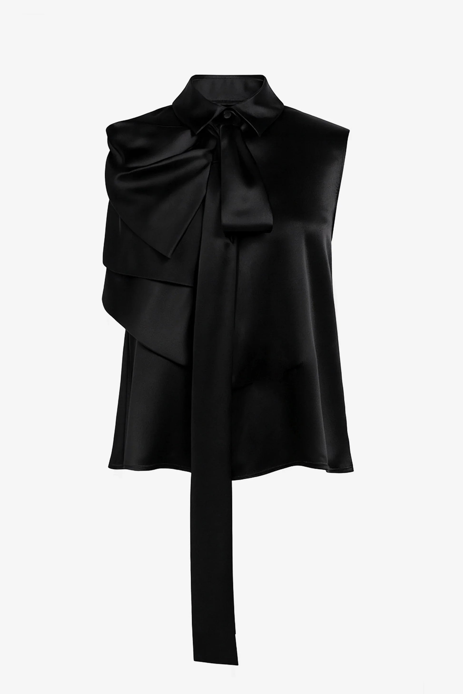 AISTE HONG RUFFLE TIE-NECK TOP