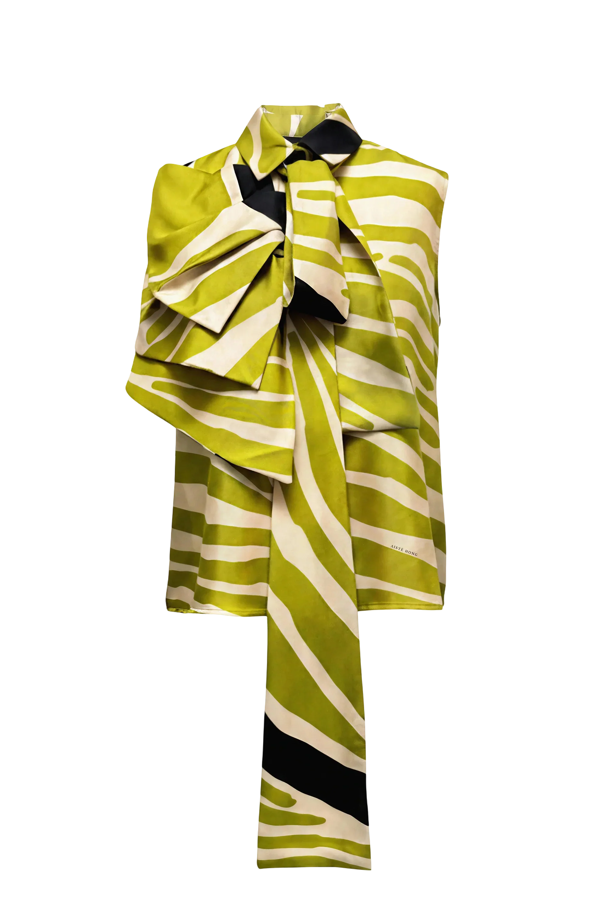 AISTE HONG RUFFLE TIE-NECK TOP