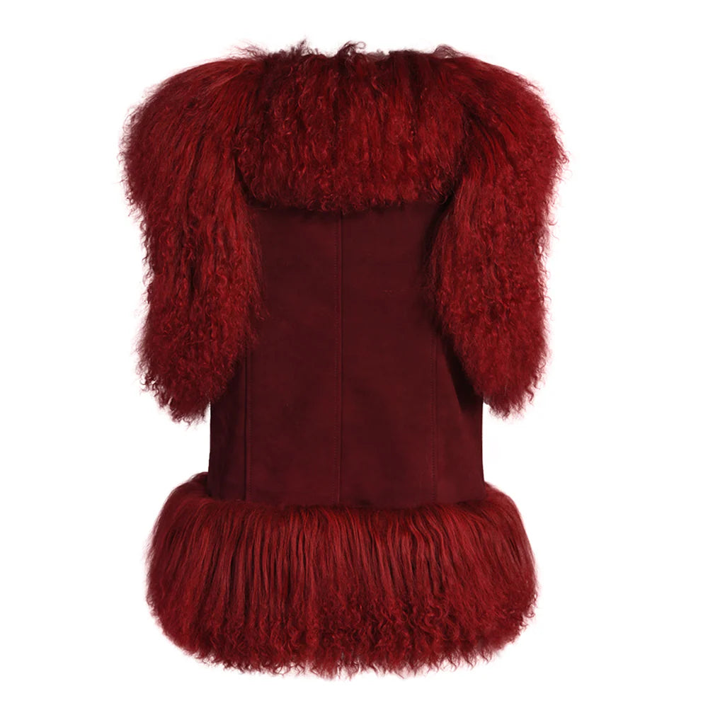 Susanna Chow Dorothy Suede Shearling Vest
