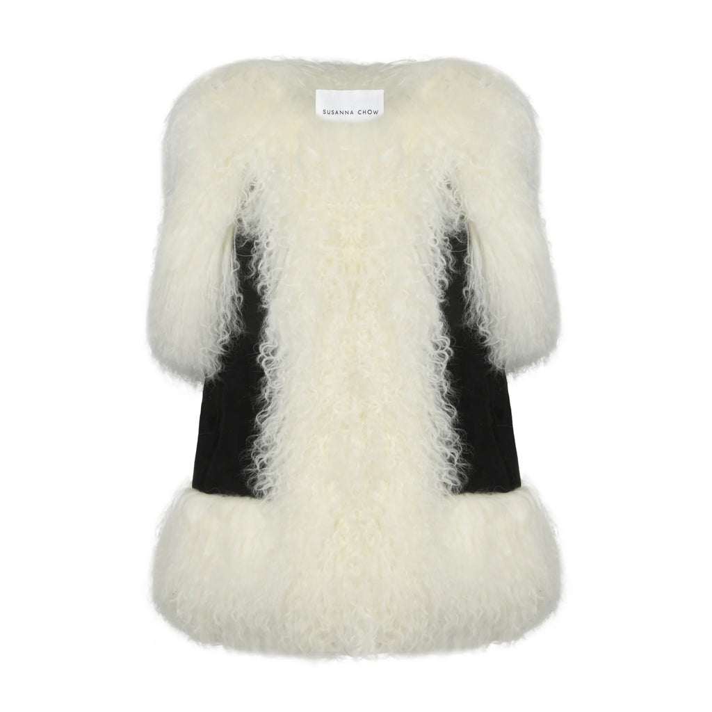 Susanna Chow Dorothy Suede Shearling Vest