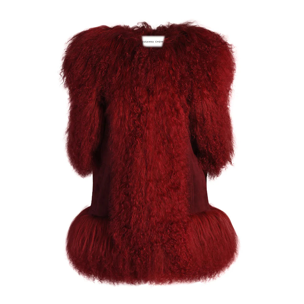Susanna Chow Dorothy Suede Shearling Vest