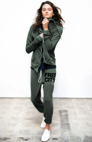 FREE CITY SUPERFLUFF LUX Zip Hoodie in Bush