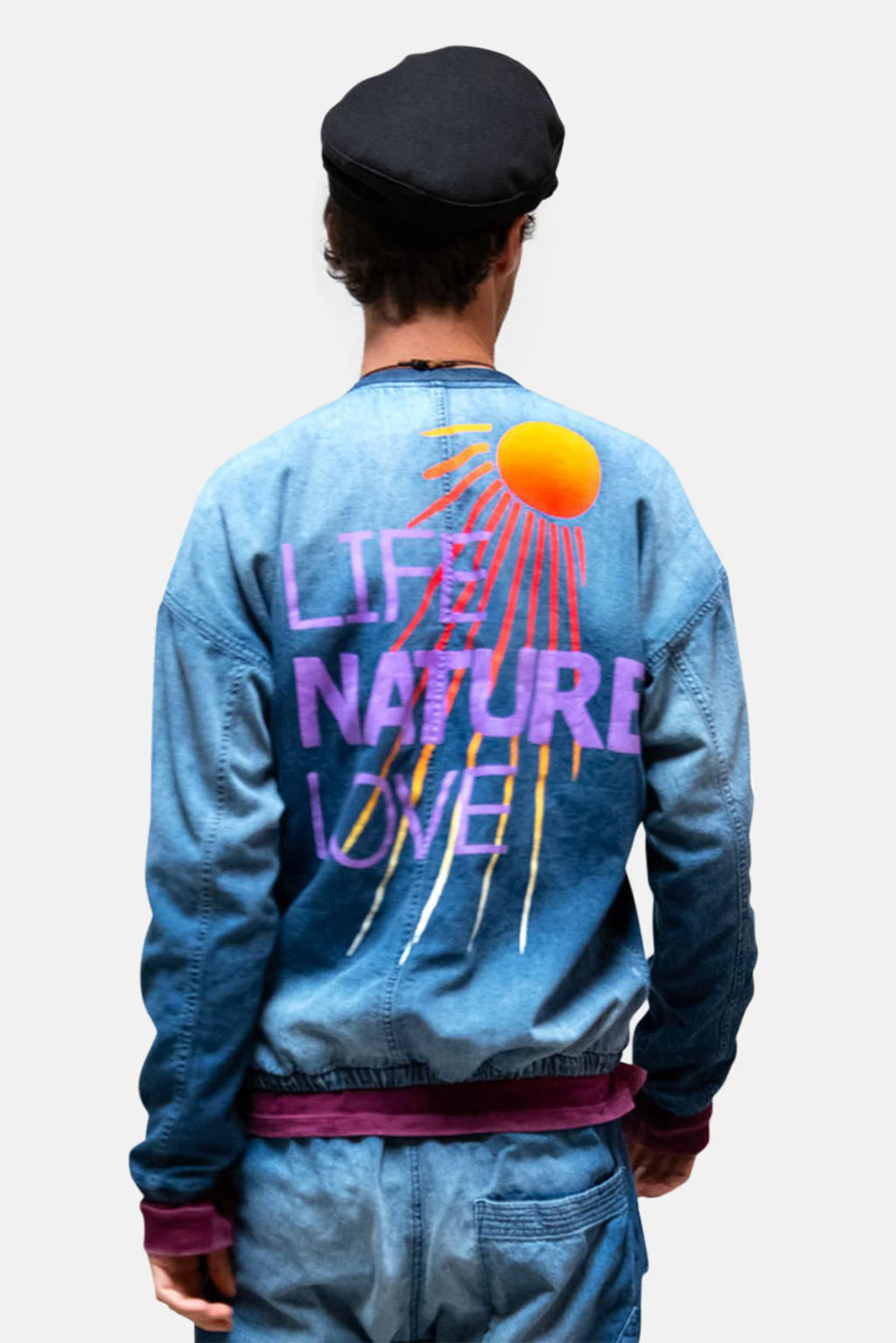 FREE CITY LNL INDIGO/SATIN GLASS-CLOUD BOMBER in Indigo2