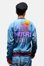 FREE CITY LNL INDIGO/SATIN GLASS-CLOUD BOMBER in Indigo2