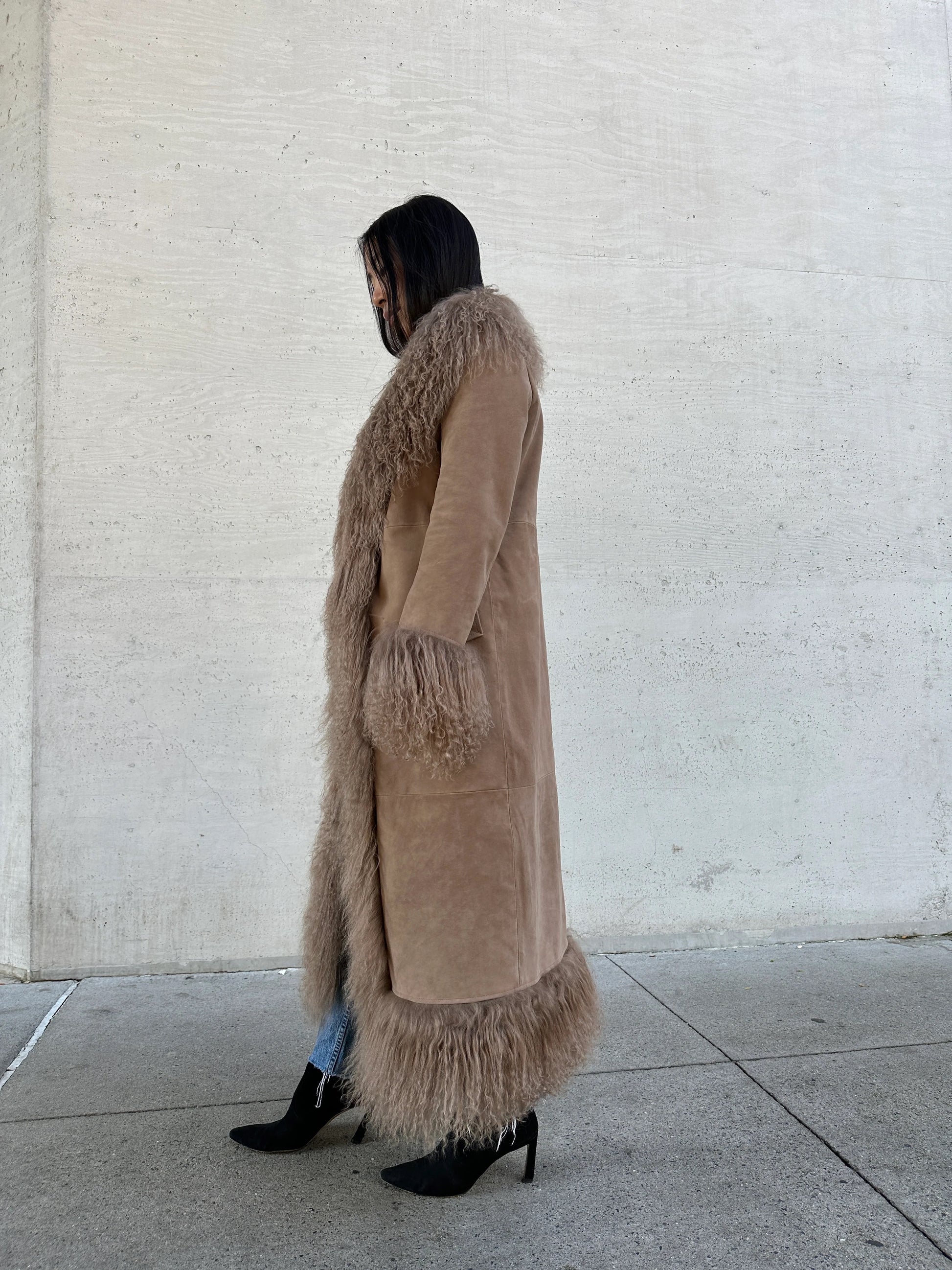 Susanna Chow Dorothy Suede Maxi Coat
