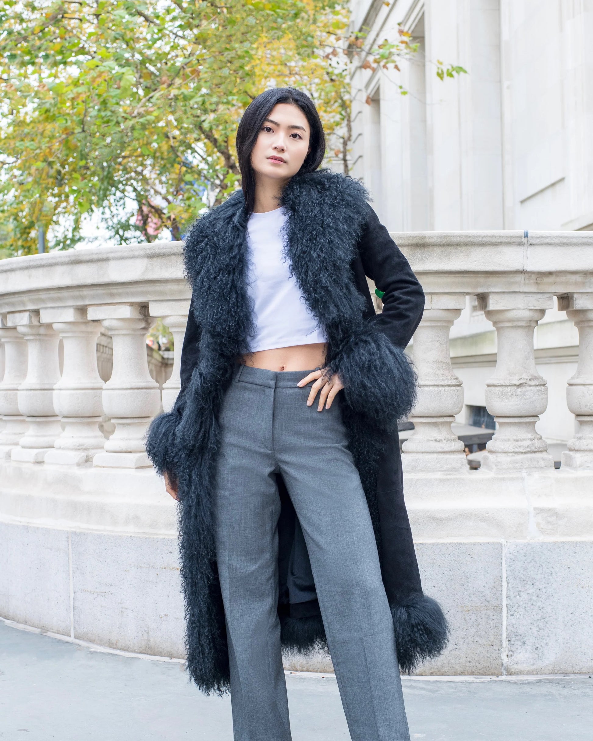 Susanna Chow Dorothy Suede Maxi Coat