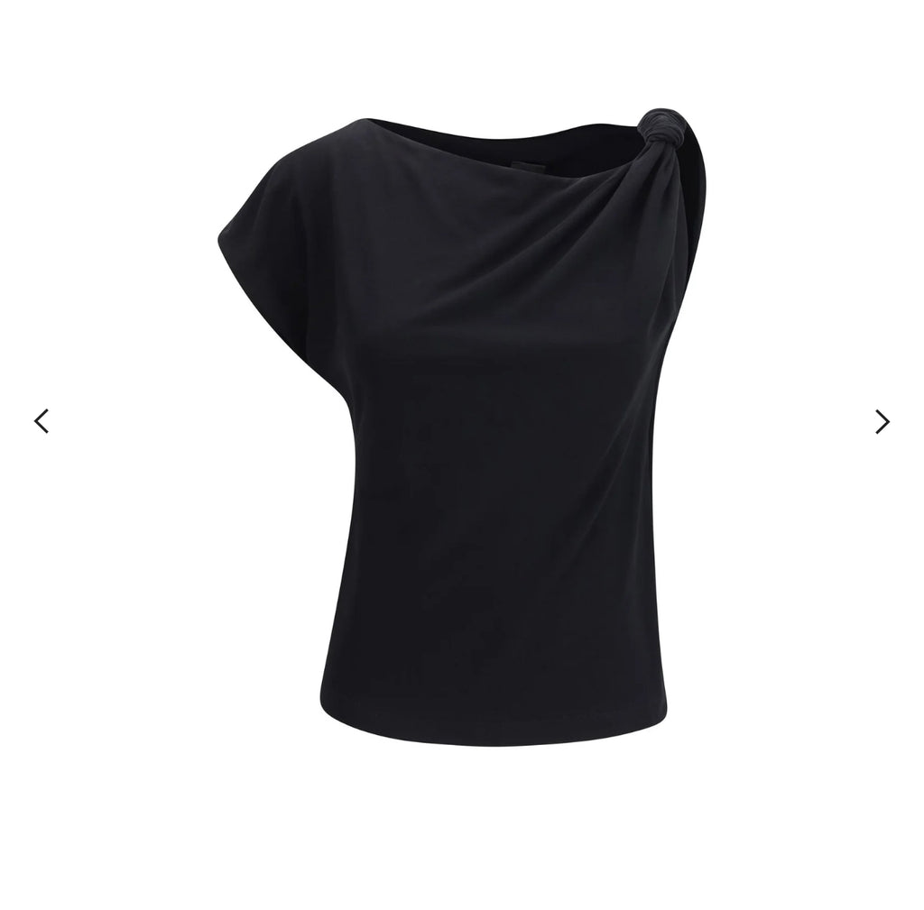 PINKO Marlena Maglia Asymetrical Top Black