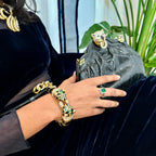 Kimono Dragon Black Enamel Double Panther Bracelet