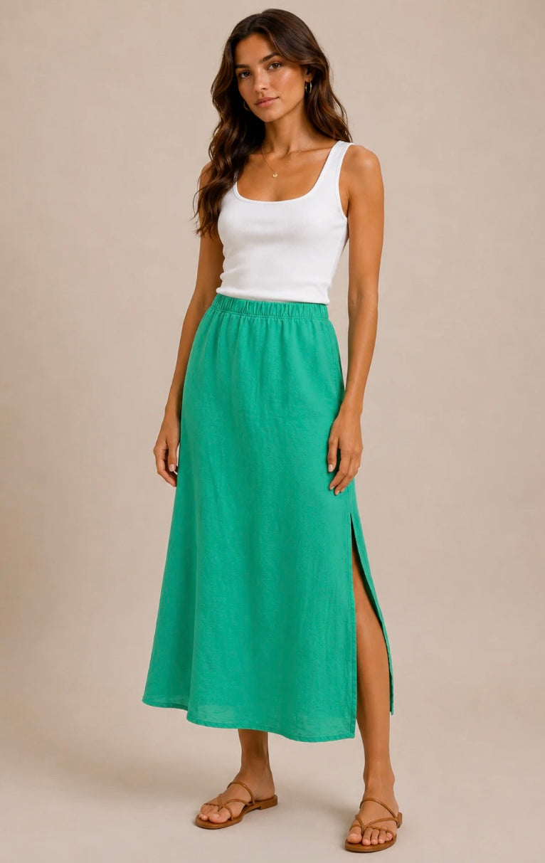 MILA Linen Skirt Jade