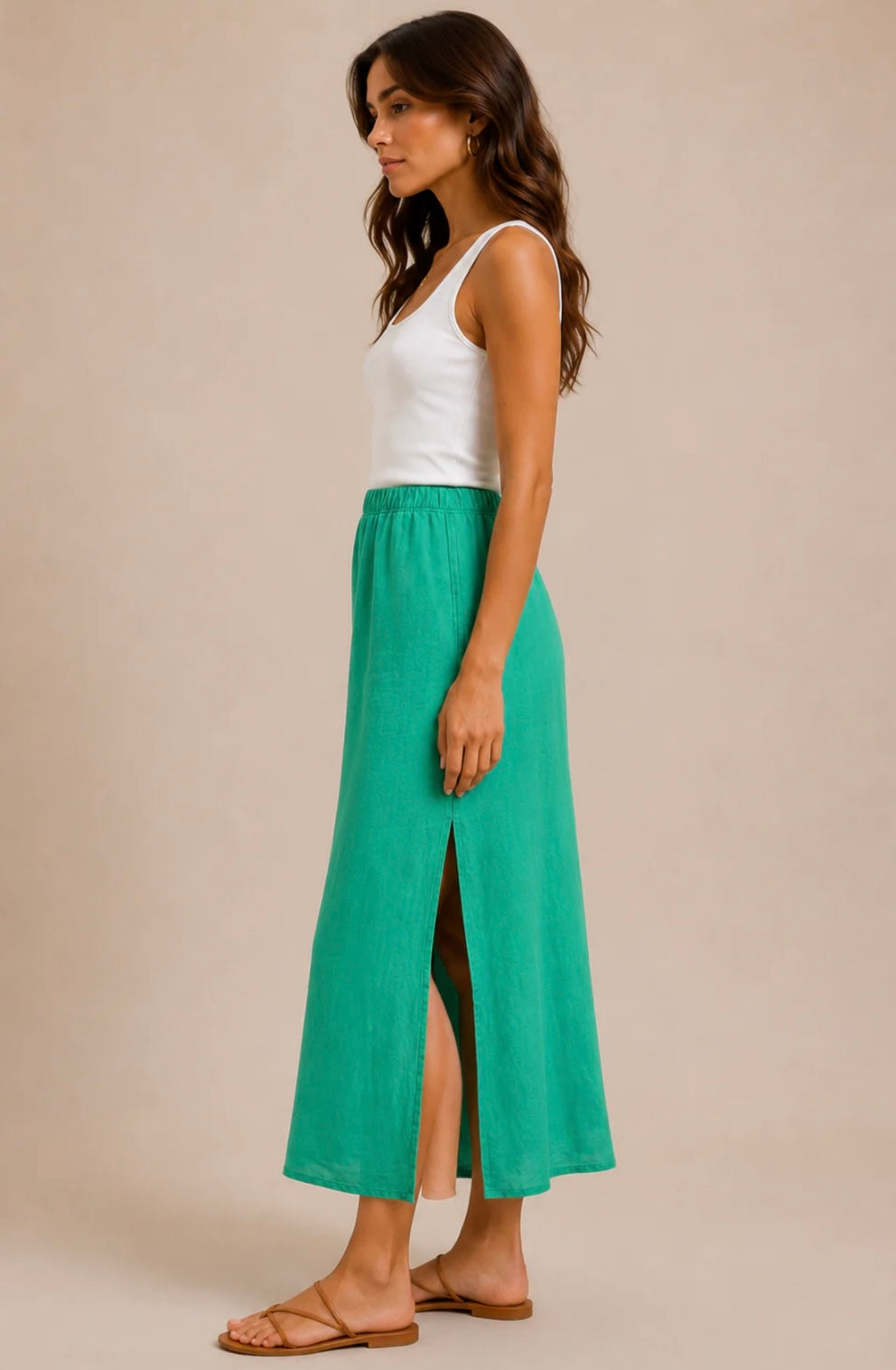 MILA Linen Skirt Jade