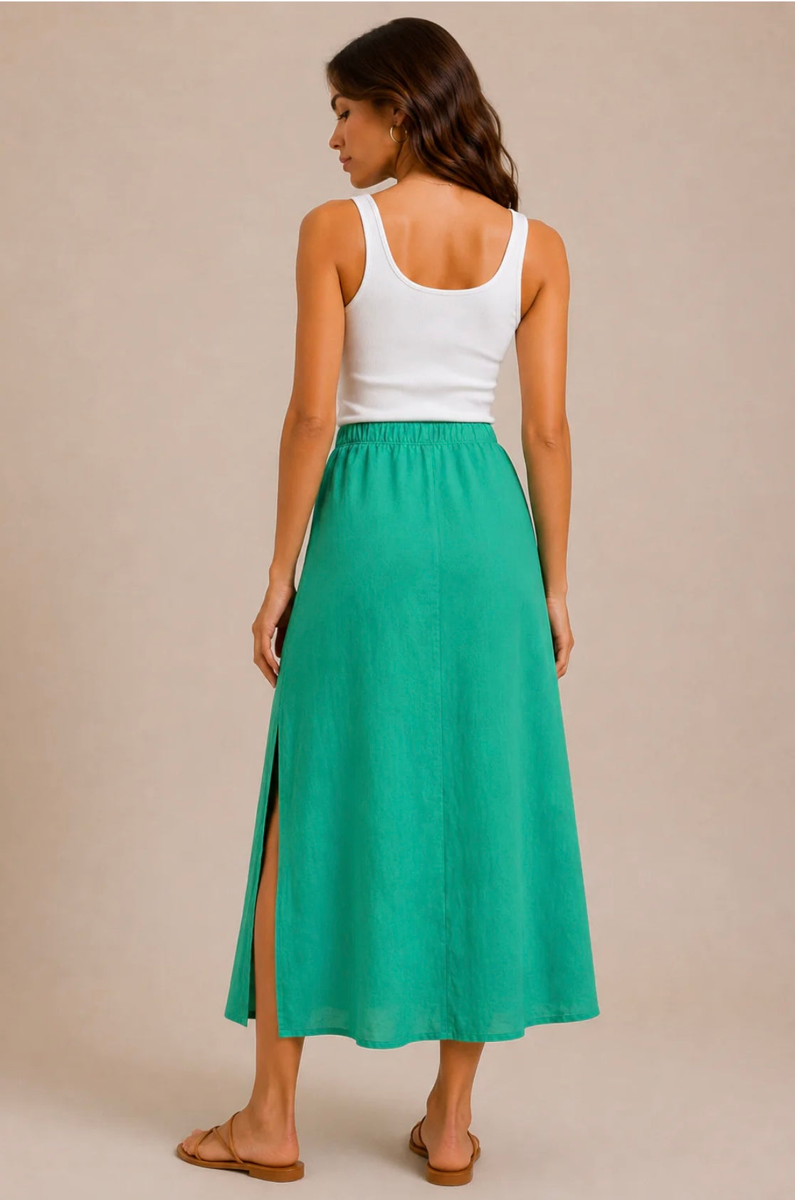 MILA Linen Skirt Jade