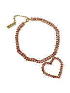 Kimono Dragon Crystal Heart Necklace