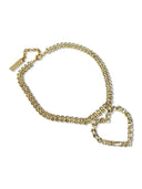 Kimono Dragon Crystal Heart Necklace