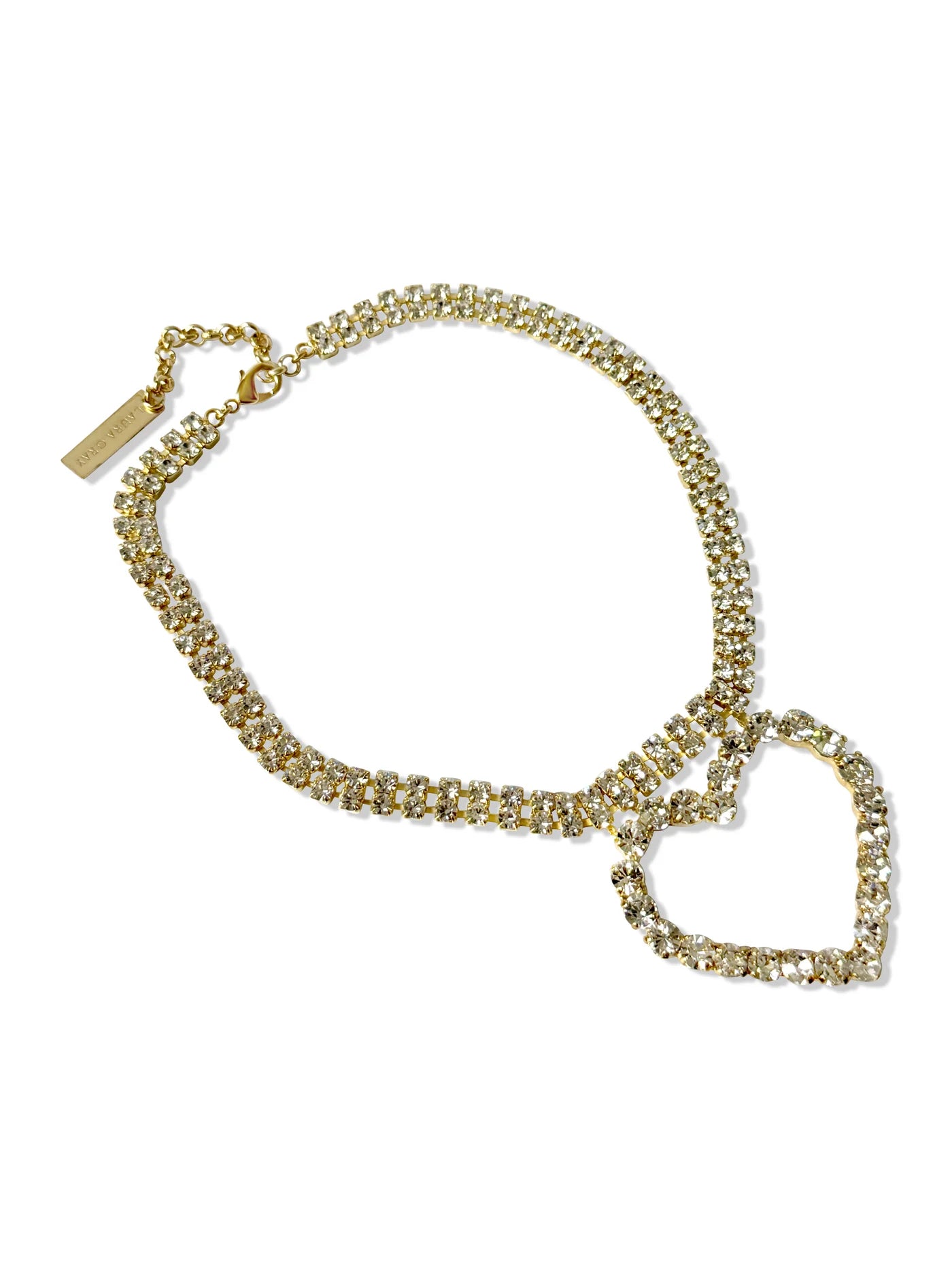 Kimono Dragon Crystal Heart Necklace