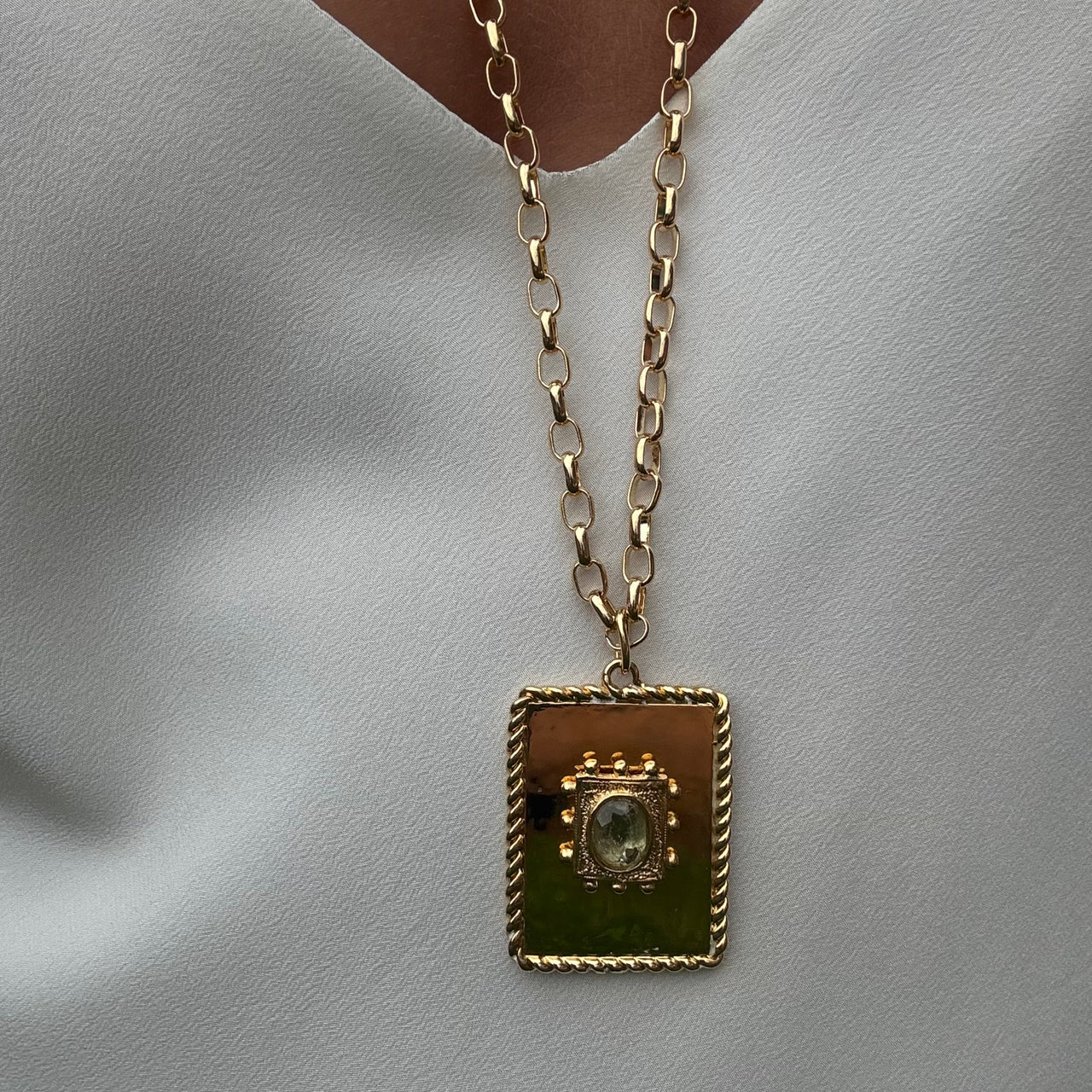 Allison Daniel Designs Paci Dotted Rectangle Necklace