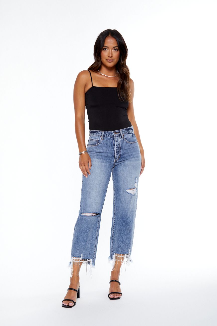 Blue Revival All Chained Up Ankle Jean in Angel Falls