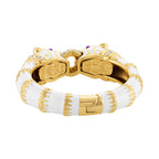 Kimono Dragon White Enamel Double Panther Bracelet