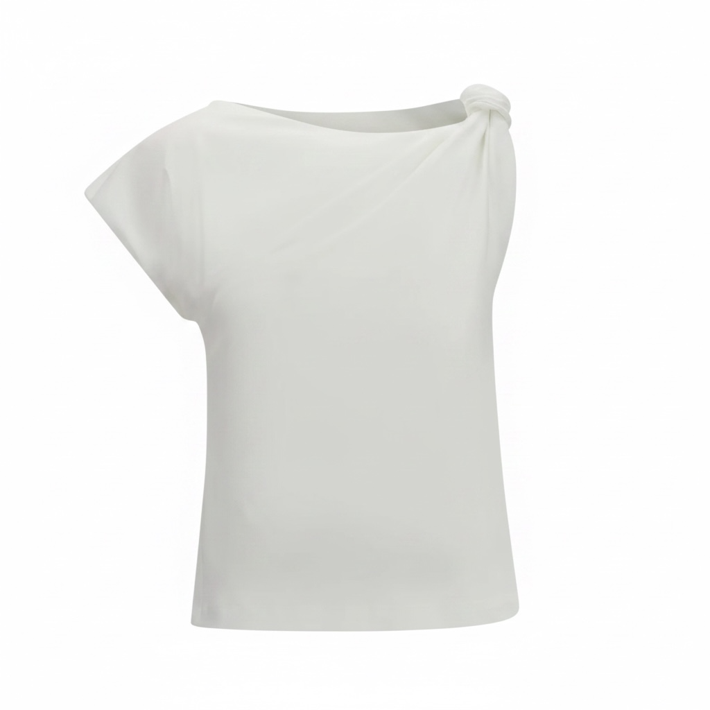 PINKO Marlena Maglia Asymetrical Top White