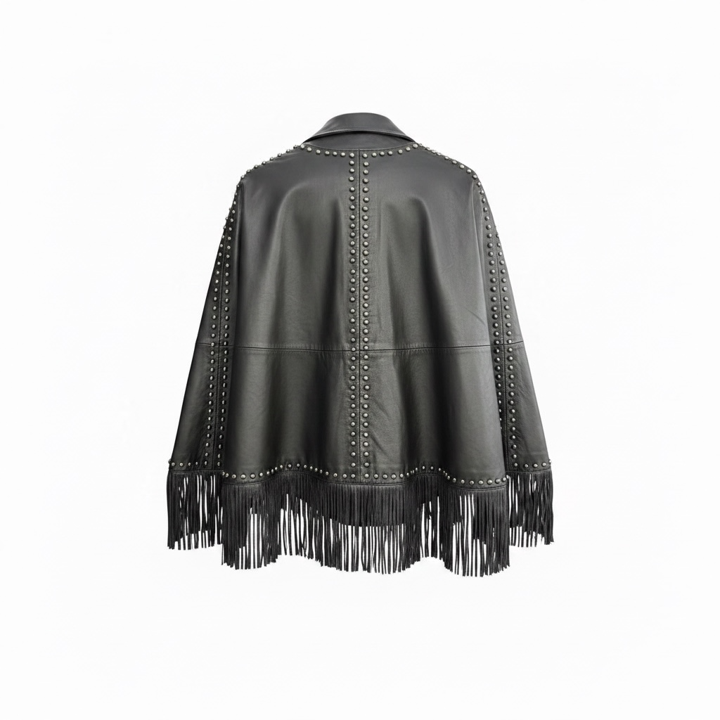 DEA the label Fringe Studded Cape Black