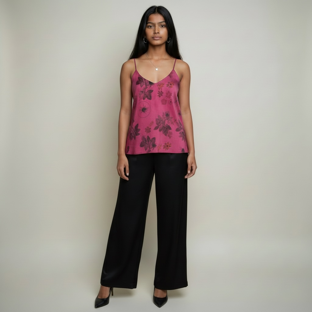 Avant Toi Silk Floral Top Hot Pink