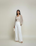 Avant Toi Silk Chiffon Cardigan Beige