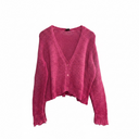 Avant Toi Button Up Sweater Hot Pink