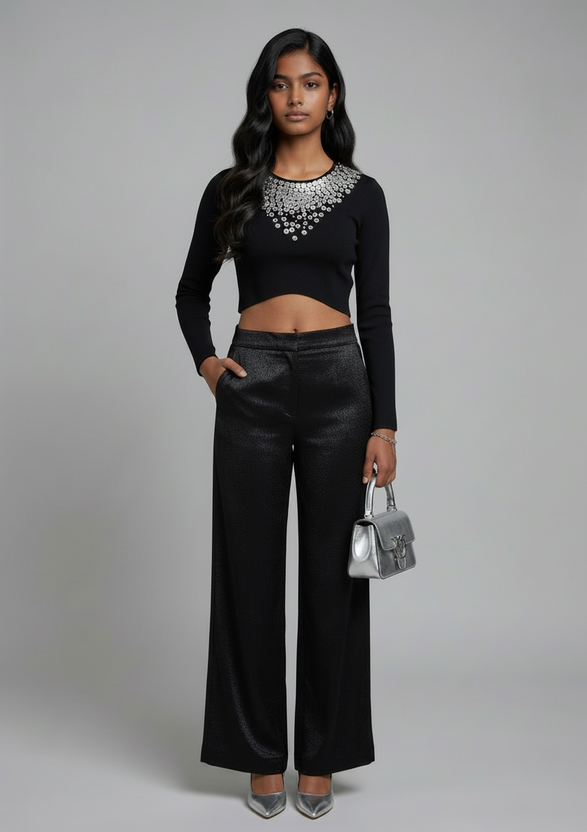 Pinko Embellished Crewneck Blouse