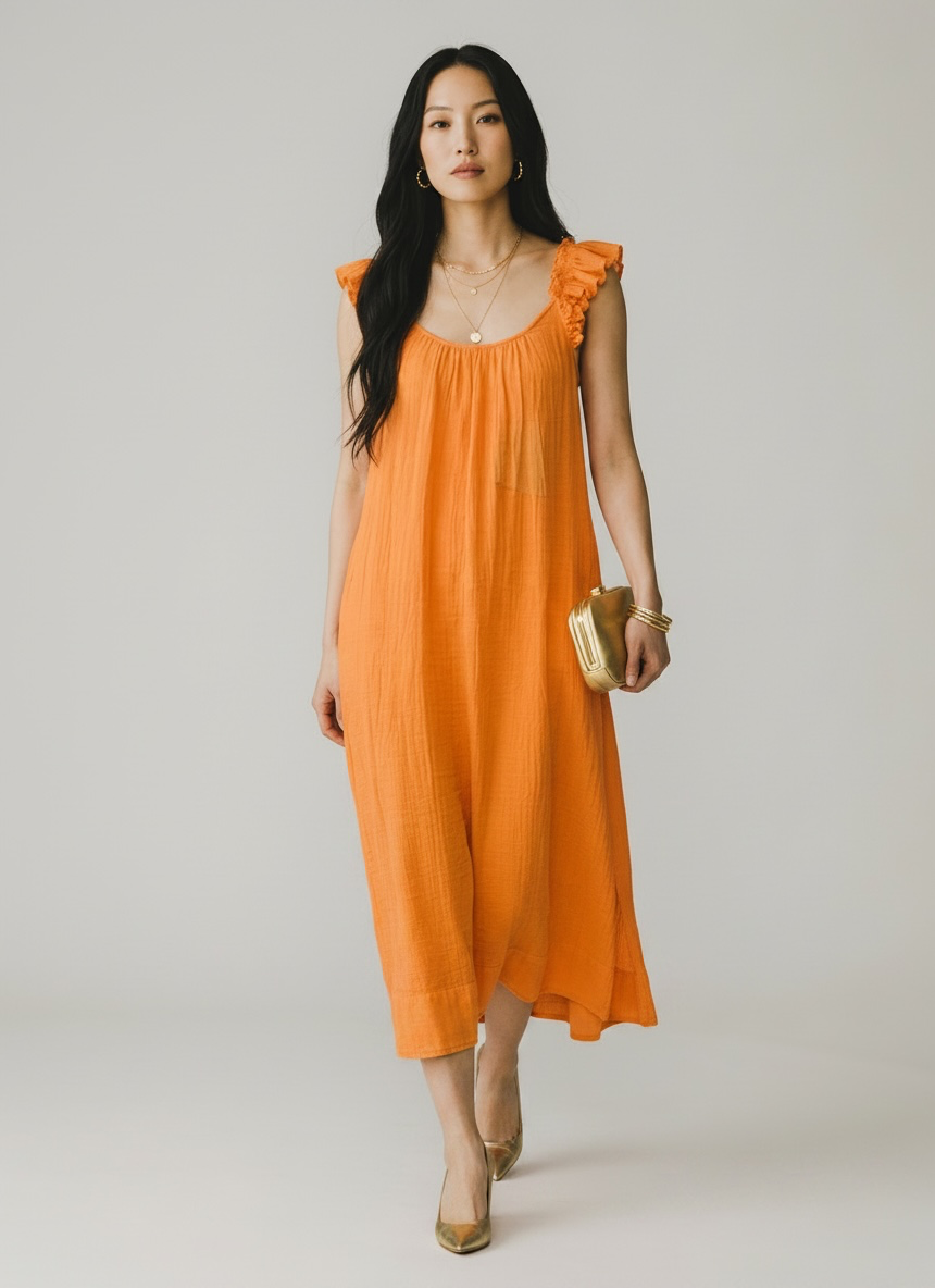 MILA Ruffle Sleeveless Dress Sun